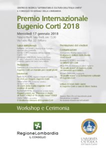 Locandina della premiazione del Premio Internazionale Eugenio Corti 2018