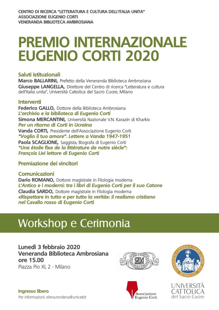 Premio Eugenio Corti 2020